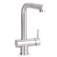 Keukenkraan RVS massief RVS met uitloop - thumbnail