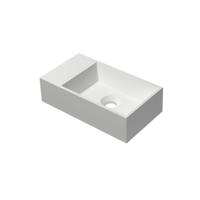 INK - Fontein Polystone Vierkant Zonder Kraangat Links - 400x220x100 mm - Mat Wit - thumbnail