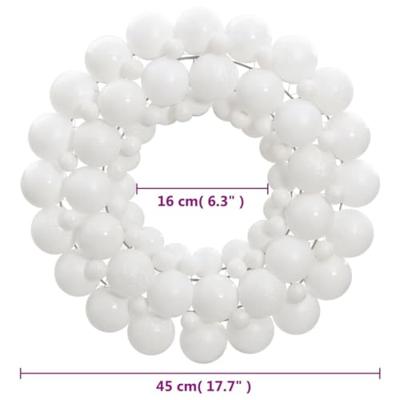 VidaXL Kerstkrans 45 cm polystyreen wit
