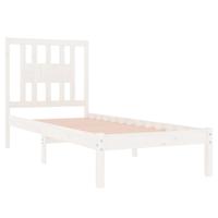 Bedframe massief hout wit 120x190 cm - thumbnail