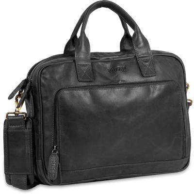 Justified Bags Justified Bags® - Max Laptop Business Bag - Laptoptas - Aktetas - 13&apos;&apos; Laptop - Leer - Zwart