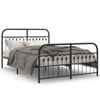 Bedframe met hoofd- en voeteneinde metaal zwart 140x200 cm - thumbnail