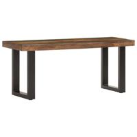 Bankje 110 cm massief gerecycled hout en staal - thumbnail