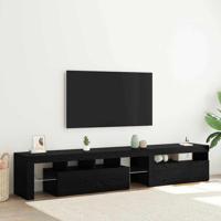 TV-kast 2 pcs Zwart Eiken 260 x 37 x 40 cm Bewerkt hout - thumbnail