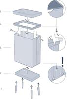 Staande prullenbak - VERTO - CURVER - Touch opening - 54 L - Parelblauw - thumbnail