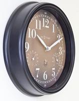 NeXtime NE-4318BR Buitenklok Jasmine + Thermo- en Hydrometer 23.5 cm Zwart/Koper - thumbnail