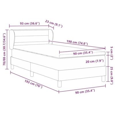 Boxspringbed met matras met matras Blauw 90 x 190 cm Stof