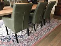 Set van 6 leren eetkamerstoelen - met houten poten - groen leer - Echt leer, Landelijk, ontdek de vele Leersoorten en Kleuren bij ShopX - thumbnail