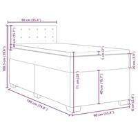 Boxspring met matras stof donkergrijs 90x190 cm - thumbnail