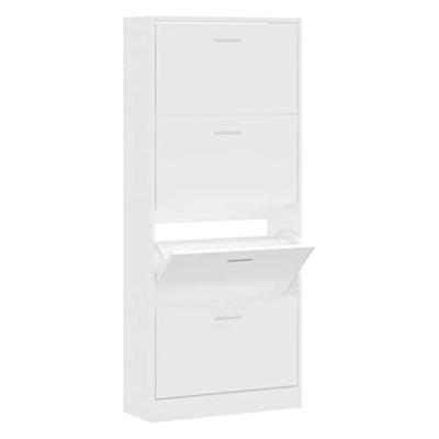 VidaXL Schoenenkast 63x24x147 cm bewerkt hout wit