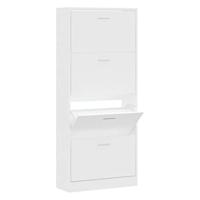VidaXL Schoenenkast 63x24x147 cm bewerkt hout wit - thumbnail