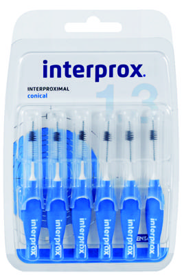 Interprox Conical 1.7 blauw 6 Stuks