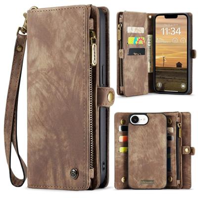 Caseme iPhone 16e hoesje - Vintage 2 in 1 portemonnee - Bruin Caseme iPhone 16e hoesje - Vintage 2 in 1 portemonnee - Bruin