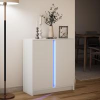 Dressoir met LED 77x34x85 cm bewerkt hout wit - thumbnail