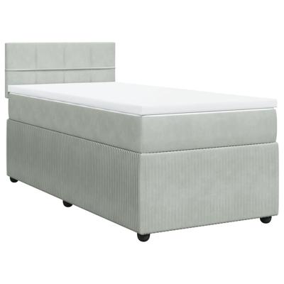 Boxspring met matras fluweel lichtgrijs 160x200 cm