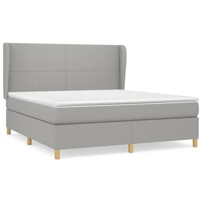 Boxspring met matras stof lichtgrijs 180x200 cm