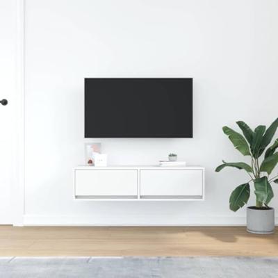 TV-kast met lade Wit 100 x 31 x 25,5 cm Bewerkt hout