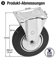 Metafranc bokwiel 125mm rubber vz w - wu0800600 - thumbnail
