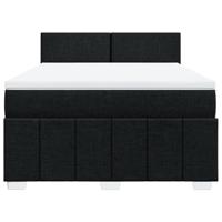 Boxspring met matras stof zwart 160x200 cm - thumbnail