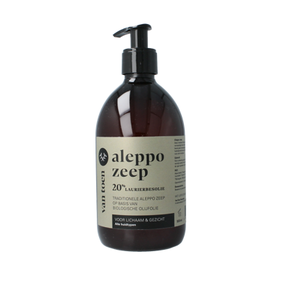 Aleppo zeep 20% vloeibaar bio 500 Milliliter