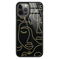 iPhone 12 Pro Max glazen hardcase - Abstract faces - thumbnail