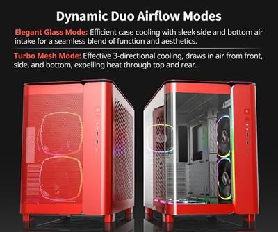 MONTECH KING 95 Tempered Glass ARGB Midi-tower PC-behuizing Rood MONTECH KING 95 Tempered Glass ARGB Midi-tower PC-behuizing Rood