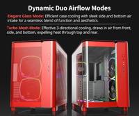 MONTECH KING 95 Tempered Glass ARGB Midi-tower PC-behuizing Rood - thumbnail