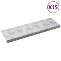 VidaXL Trap tread rechthoekig 15 pcs zilver 60 x 18 cm aluminium - thumbnail