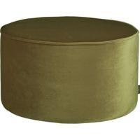 WOOOD Poef 'Sara' Laag, Velvet, kleur Army - thumbnail