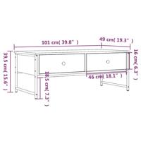 Salontafel 101x49x39,5 cm bewerkt hout zwart - thumbnail