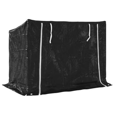 VidaXL Haardhoutrek met regenhoes 151x80,5x110,5 cm staal