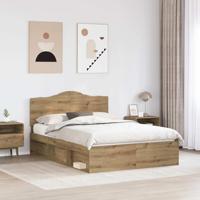 Bedframe Ambachtelijk eiken 140 x 200 cm Massief grenenhout - thumbnail