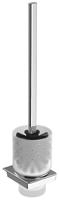 Toiletborstelhouder Sapho Zen Chrom Hangend 8.3x41.1 cm Chroom / Melkglas - thumbnail