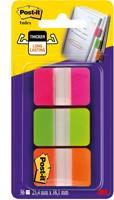 Post-it Index Strong, ft 25,4 x 38 mm, set van 3 kleuren (roze, groen en oranje), 12 tabs per kleur - thumbnail