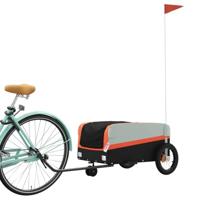Fietstrailer 30 kg ijzer zwart en oranje - thumbnail