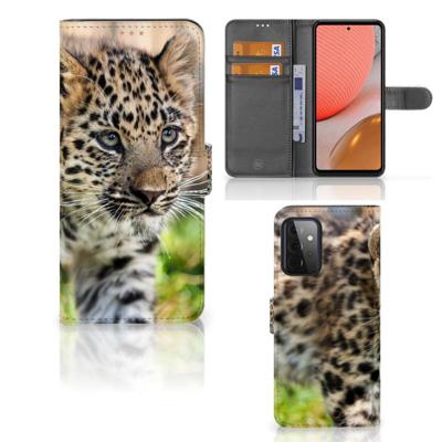 Samsung Galaxy A72 | Telefoonhoesje | Met pasjeshouder | Baby Luipaard Samsung Galaxy A72 | Telefoonhoesje | Met pasjeshouder | Baby Luipaard