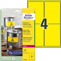 Etiket avery l6127-20 99.1x139mm geel 80st - thumbnail