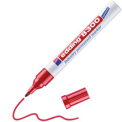 Edding 8300 industry permanent marker 4-8300002 Permanent marker Rood Watervast: Ja