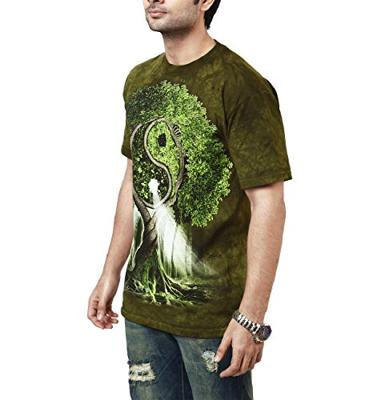 T-Shirt Mountain Artwear Yin Yang Tree Groen M