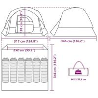 Gezinstent 6-persoons waterdicht grijs en oranje - thumbnail