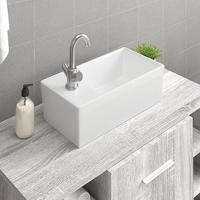 VidaXL Wasbak 48x25x15 cm keramiek wit - thumbnail