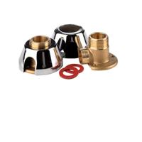 Muurplaatkoppeling Opbouw Best Design Square Met Rozetten 3/4&apos;&apos;x15mm Chroom - thumbnail