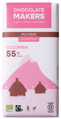 Chocolatemakers Pure joy 55% puur met kaneel bio 80 Gram