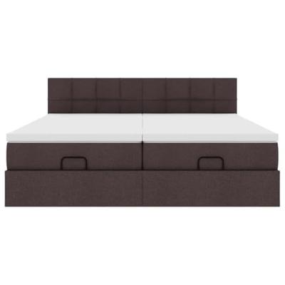 Ottoman bed met matrassen 180x200cm stof donkerbruin