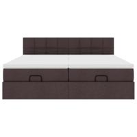 Ottoman bed met matrassen 180x200cm stof donkerbruin - thumbnail