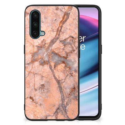 OnePlus Nord CE 5G Marmeren Print Telefoonhoesje Marmer Oranje