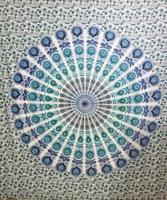Mandala Wandkleed Vierkant Lotus Blauw/Groen (228 x 228 cm) - thumbnail