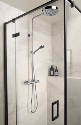 Ben Engraved hoofddouche met douche-arm Ø25cm chroom