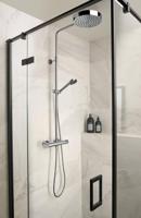 Ben Engraved hoofddouche met douche-arm Ø25cm chroom - thumbnail