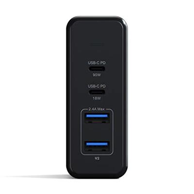 SATECHI 108W USB-C PD Desktop Oplader - 2 USB-C PD & 2 USB-A Poorten - Voor M2/ M1 Macbook Pro/Air, M2/ M1 iPad Pro/Air, iPhone 14 Pro Max/14 Pro/14 Plus (Vs), iPhone 15 Pro Max/15 Pro/15/15 Plus